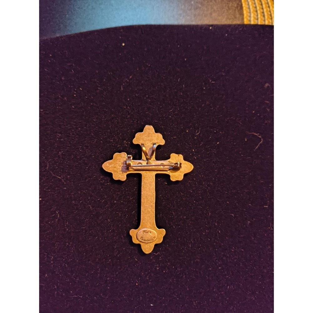 Sterling Silver Cross Pendant Or Can Also Be Worn As A Pin - Picture 2 of 7